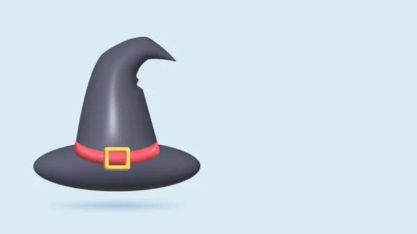 Realistic Illustration of a Halloween witch hat. magician hat, cone shaped 3d hat