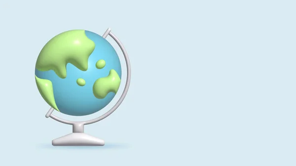 Cartoon Monde Globe Avec Stand Icône Globe Planète Terre Pour — Photo