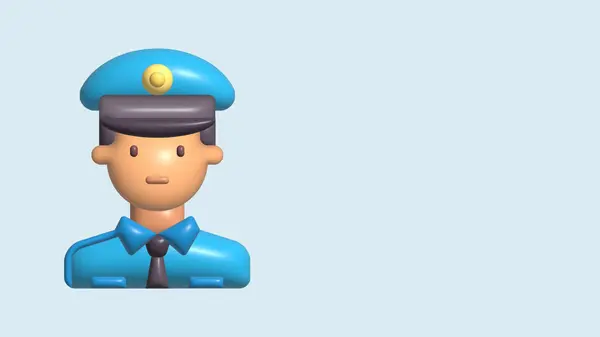 Smiling police officer. Policeman in uniform. 3d vector people character illustration Cartoon