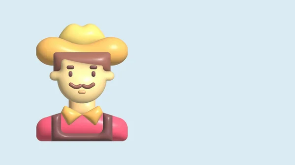 3D Hazırlama - Çiftçi Meslek Erkek Avatar