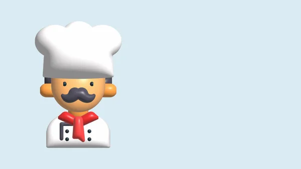 Lustige Cartoon Restaurant Figur Fröhliche Koch Ikone Kochende Menschen — Stockfoto