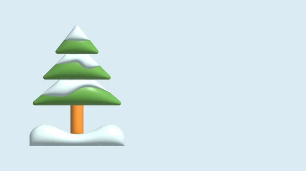 Ilustrace Vánočních Stromků Rekreační Prvky Izolované Modrém Pozadí Pokryto Sněhem — Stock fotografie