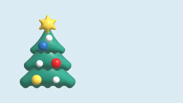 圣诞树上闪烁着繁星 圣诞快乐 新年快乐 轻质花环 金冠的真实感3D设计 — 图库照片