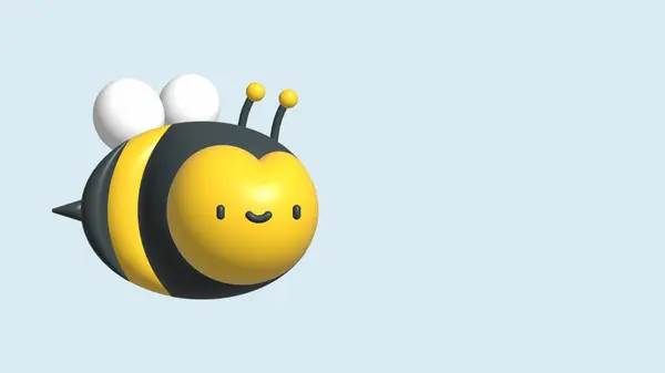 Cute bee in cartoon style. 3D rendering illustration