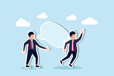 Nefret söylemi, zorbalık, insanlara zarar veren kelimeler ya da mesajlar, agresif yönetim tarzı, işyeri konseptinde ırkçılık, patronluk taslayan agresif iş adamı, iş arkadaşını ya da iş arkadaşını incitmek için konuşma balonuyla bağırıyor..