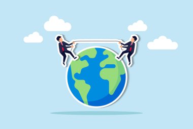 Jeopolitik, dünya lideri olmak için rekabet, dünya ekonomisinden veya uluslararası ticaret ve ticari kavramlardan avantaj elde etme gücü, iş adamları dünya gezegeninde çekişme çeken ülkeler.