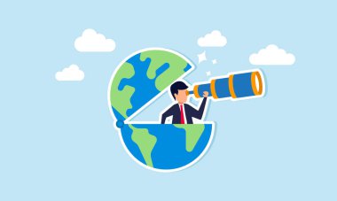 Küresel ekonomik vizyon doğrultusunda uluslararası iş fırsatlarını ve yatırımları keşfetmek, deniz aşırı iş kavramları aramak