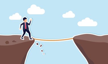 Risk yönetimi, iş başarısı için hayati önem taşıyan, karar verme sürecinde cesaret gerektirir. Kendinden emin bir iş adamı uçurumdan ipe doğru bir yolculuğa başlar.
