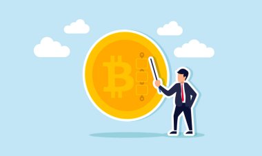 Bitcoin ve engelleme zinciri nedir kripto para, engelleme teknolojisi hakkında öğrenin ve engelleme kurslarına katılın, Blockchain teknolojisi kavramı Bitcoin ile işadamı tarafından açıklandı