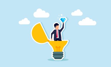 İş değeri, fırsatları ya da faydaları keşfetmek, kaliteyi ölçmek ya da parlak fikirler aramak, bir iş adamı, parlak bir ampul fikrinden paha biçilmez bir elmas keşfeder. 