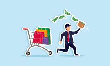 Bir iş adamının alışveriş arabası tarafından kovalanırken içi para dolu bir cüzdanla koşması fikri kişisel ya da iş harcamalarına büyük miktarda harcanmış.