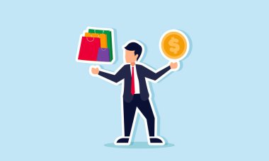 Para ya da alışveriş çantası arasında seçim yapan bir işadamı yatırım yapmak ya da para harcamak arasında seçim yapar.