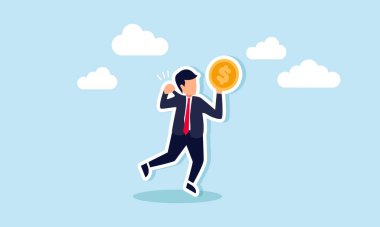 Bir işadamı elinde bir dolar para tutarken bilinçli olarak gömleğini çıkartır. Para ararken bencilliği dizginlemenin farkındalığını gösterir.