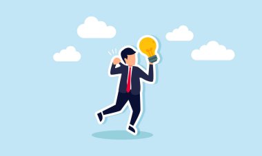 Bir iş adamı elinde bir lamba tutarken kendi gömleğini çıkartır, iş fikirleri ve yenilikleri uygularken bencilliği dizginlerken özfarkındalığın bir göstergesidir.