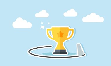 Bir kupayı testereyle kesmek, önde gelen bir şirket olarak statünün resmedilmesi,