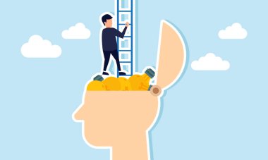 Kafası lambayla dolu bir iş adamı, düşük kaliteli fikirleri görmezden gelmenin bir göstergesi.