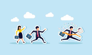 İş adamları bitiş çizgisine kadar yarışıyor, ama kazanan bir yapılacaklar listesi taşıyor, belirlenen işleri tamamlama yarışmasının bir örneği.