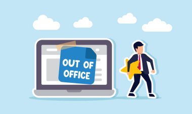 Bir iş adamı, ofisten çıkan bir dizüstü bilgisayardan uzaklaşan bir yıldızı taşır, güçlü bireysel kalitede bir şirketten istifa ettiğinin bir örneğidir.