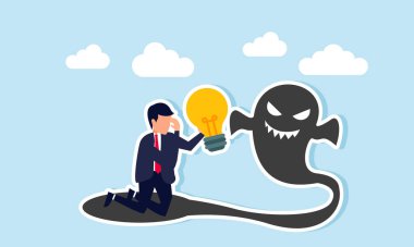 Bir iş adamı korkmuş hisseder ve gölgesine taşıdığı lambayı teslim eder. Bir hayalet oluşturur. Zihinsel çöküşün bir göstergesidir.