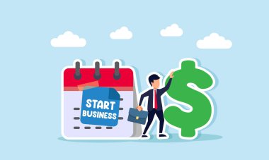 Bir işadamı, bir dolar işareti ile 