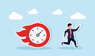 Bir iş adamı yanan bir kronometreden kaçıyor.