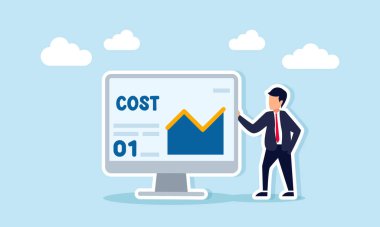 COST Metin ve Grafik Temsili İş Giderleri Performans Analizinin Yanında Duran İşadamı