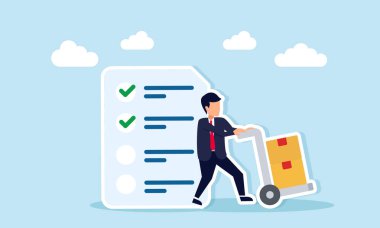 Paket Taşıma Listesinin Yanında Paket Taşıma Listesi İten İşadamı Taşımacılık Listesi