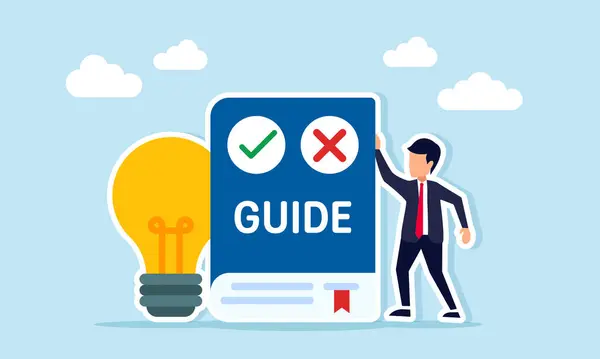 İşadamı, iş fikirlerinin uygulanması için kılavuz ve lamba çiziminin yanında