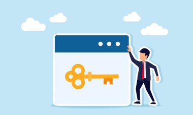 Uygulama arayüzü yakınındaki bir işadamı, sorunlu iş başvurularının çözümünün önemli bir illüstrasyonunu gösteriyor