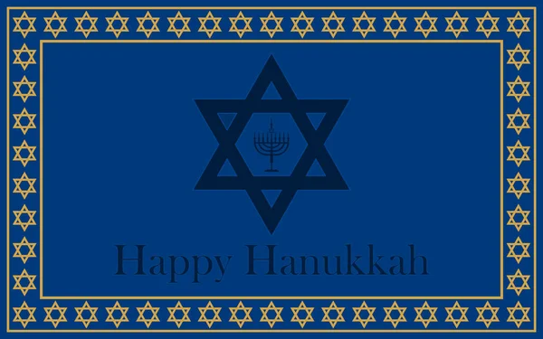 Feliz Hanukkah Antecedentes Con Menorah David Star Bokeh Efecto Ilustración — Vector de stock