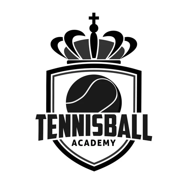 Tennisball Sportakademie Logo Design Sportabzeichen Vorlage Vektorillustration — Stockvektor
