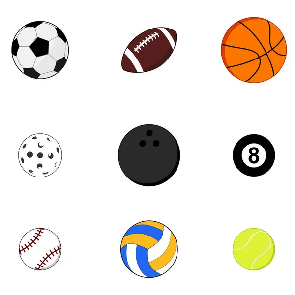 Спортивные Мячи Белом Фоне Векторная Иллюстрация — стоковый вектор