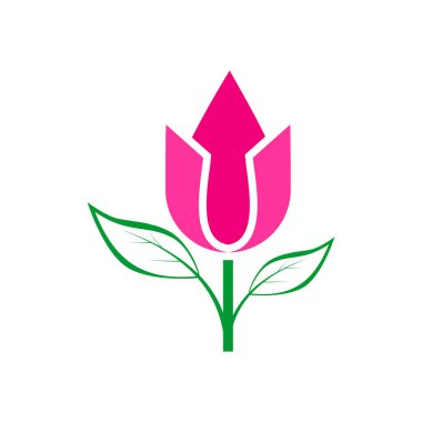 İlk Harf U Çiçek Logosu Vektör Tasarım Şablonu