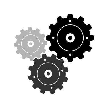 Beyaz arkaplanda üç vites simgesi izole edildi. EPS 10.