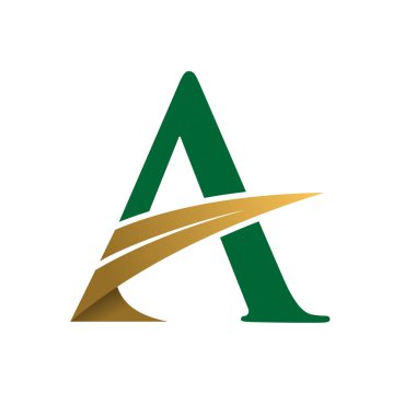 A harfi logo tasarımı. Beyaz arkaplanda vektör illüstrasyonu