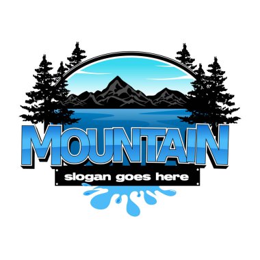 Mountain and outdoor adventures logo isolated on white background clipart