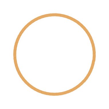 Logo veya metin için yuvarlak deniz halat çerçevesinin vektör çizimi. Beyaz arkaplanda izole edilmiş vintage çerçeve.
