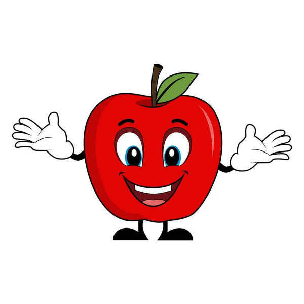 stock vector Happy Apple Mascot Cartoon. Suitable for poster, banner, web, icon, mascot, background