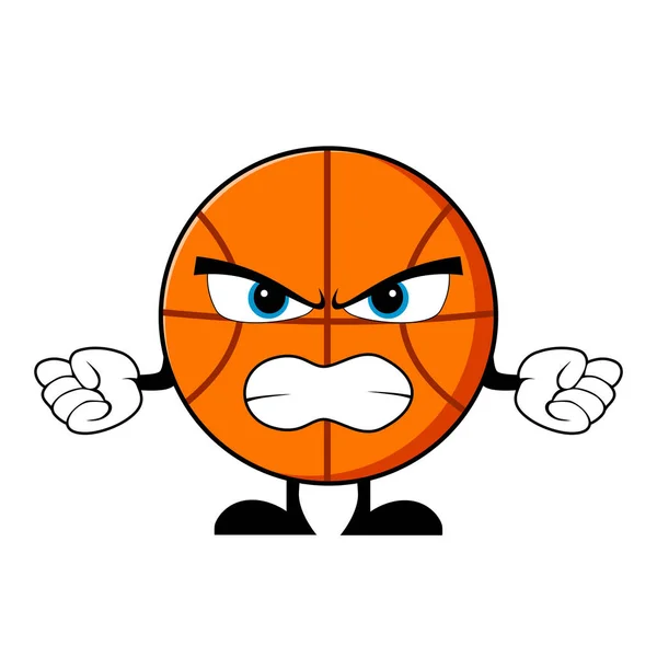 Angry Basketball Cartoon Character Mascot Character Vector — Stock Vector