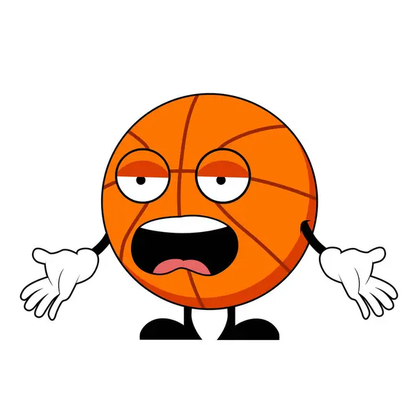 Wütende Basketball Cartoon Figur Maskottchen Zeichenvektor — Stockvektor