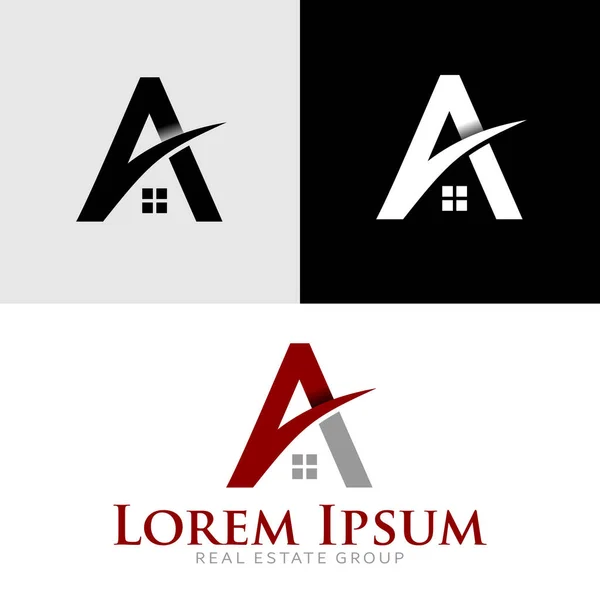 Alphabet Letters Initials Home Logo Used Real Estate Company Logo — Stock Vector