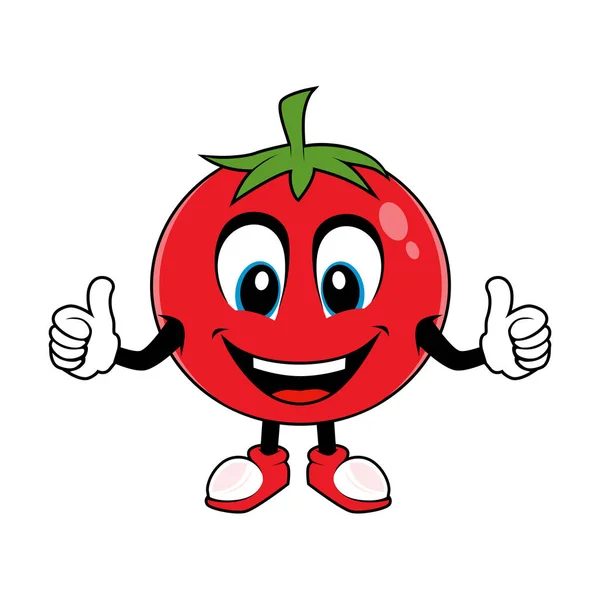 stock vector Smiling Tomato Fruit Cartoon Mascot Giving Thumbs Up. Vector illustration of red tomato character with various cute expression