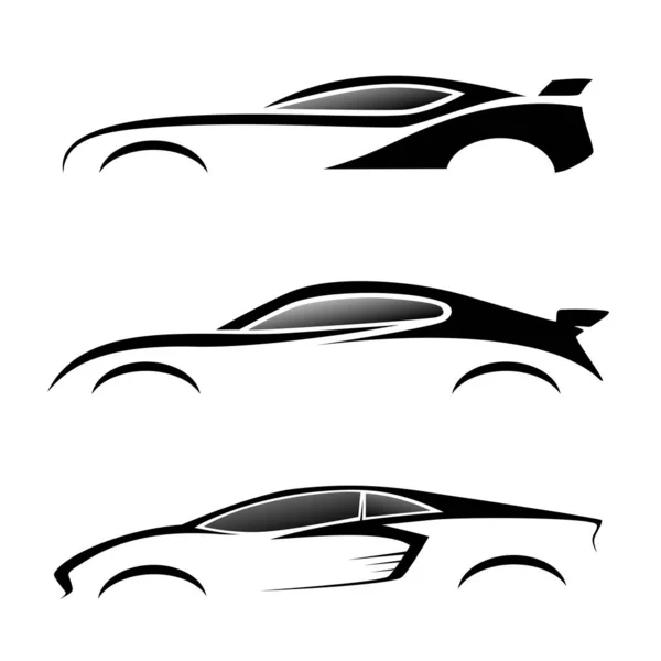 Modern Car Minimalistic Line Illustration Car Outline White Background — Stock Vector