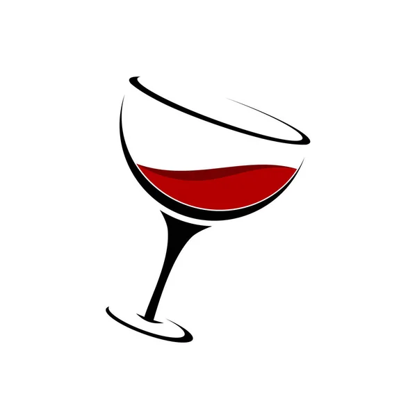 Красное Вино Стекло Дизайн Символа Концепция Дизайна Белом Фоне Векторная — стоковый вектор