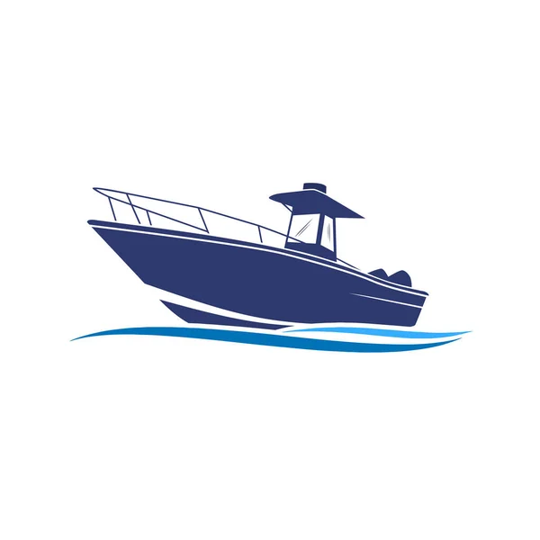 Marine Konsole Fischerboote Logo Icon Illustration Brand Identity — Stockvektor