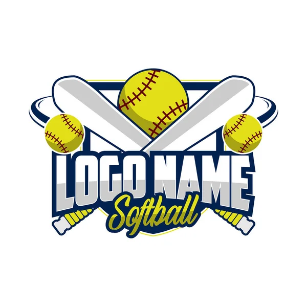 Softball Club Nebo Logo Společenství Odznak Bílém Pozadí Vektorová Grafika