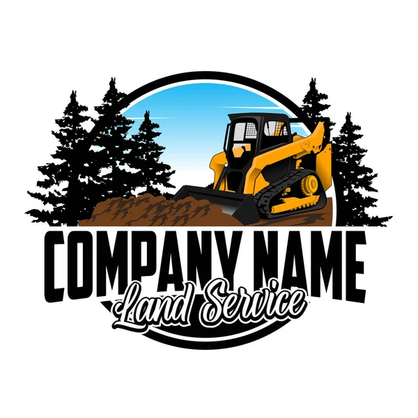 Logo Společnosti Land Service Nebo Land Clearing Company Royalty Free Stock Vektory