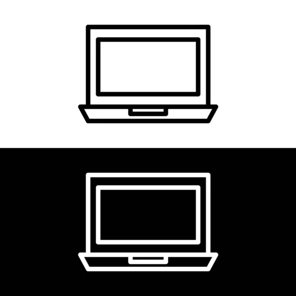 Icono Del Ordenador Portátil Símbolo Ordenador Moderno Simple Vector Icono — Archivo Imágenes Vectoriales