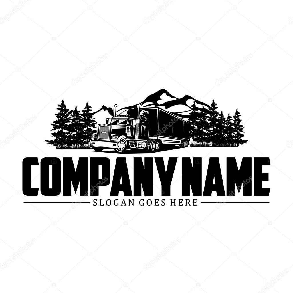 Big truck car logo illustration vector design