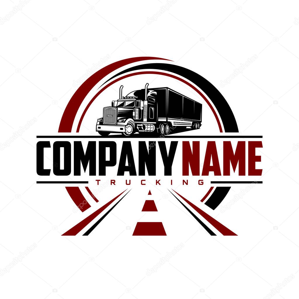 Truck Company Transportation Logo Illustration on white background